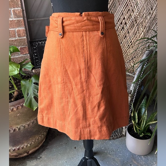 Merona Belted Skirt in Rust Size 4 - Picture 2 of 6